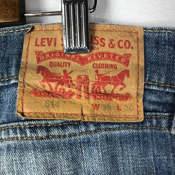 Levi's 514 Straight Leg Distressed Denim Jeans 38 X 30 - Picture 4 of 6